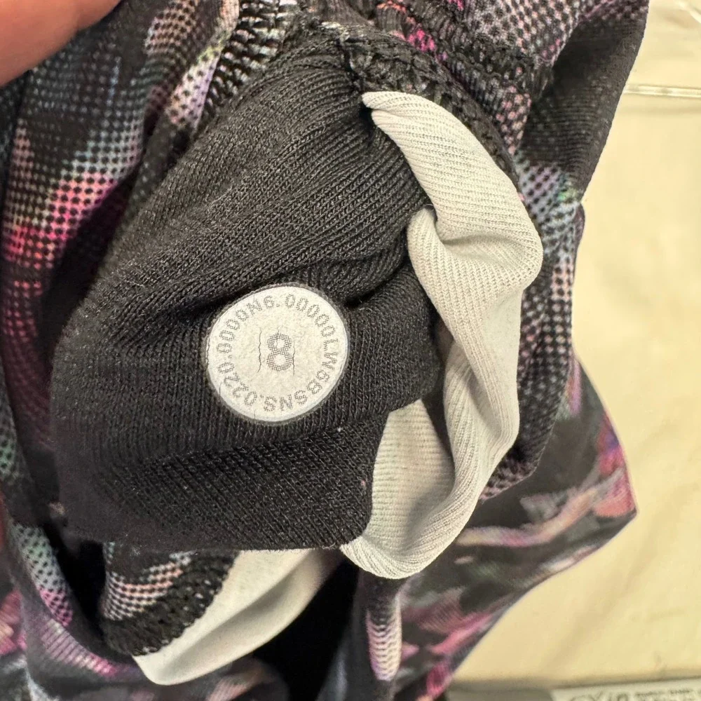 Lululemon Floral Print High Rise 7/8 Crop Leggings Multi‎ Color Womens Size 8